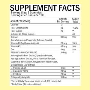 סוכריות גומי לגדילת גובה לילדים עם סידן, ויטמין D3, K2 ואבץ, תוסף תזונה טבעי לשיפור צפיפות העצם - Product Image 3