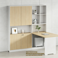 Poste de travail de bureau écologique de qualité E0 avec armoire haute, poste de travail face à face pour personnel, écran de séparation pour superviseur, cabine de bureau