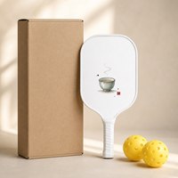 Raquette de pickleball personnalisée en fibre d'aramide 16 mm, design minimaliste thermoformé en forme de tasse à thé, vente en gros, usine OEM