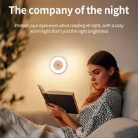 Lampe murale LED ronde rechargeable avec interrupteur tactile, lumière de lecture magnétique à intensité variable pour chambre, armoire, placard