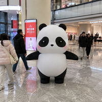 Costume gonflable de panda en Oxford, imperméable et durable, de 1,8 à 2,4 m de haut, idéal pour la publicité personnalisée et les événements.