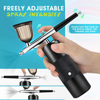Kit aérographe portable rechargeable USB pour barbier, tatouages, cheveux, ongles, maquillage, pistolet pulvérisateur sans fil avec compresseur