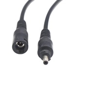 Câble de connecteur d'alimentation CC mâle-femelle avec prise à clé, 2 broches, câble pré-étamé noir et blanc pour caméra CCTV