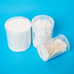 Lowest price manufacturer wood and bamboo disposable cotton swab