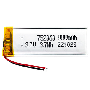 Venta caliente 3,7 V 1000mAh Baterí<span class=keywords><strong>a</strong></span> de bolsa de iones de litio recargable 752060 con PCB y cables" - Product Image 2
