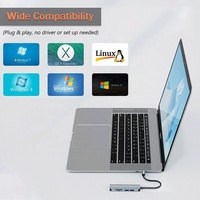 5 en 1 USB-A / USB-C USB 3.0 Type C Adaptateur multiport Hub de station d'accueil avec lecteur de carte SD USB3.0 TF