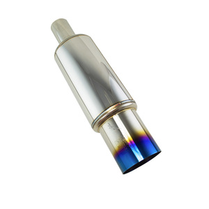 LZONE PERFORMANCE Silencieux d'échappement de course en acier inoxydable, tuyau droit avec embout bleu, pour mise à niveau de voiture et moto - Product Image 3