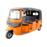Offre Spéciale – Tuk-Tuk Électrique 60V Orange à Carrosserie en Acier pour 8 Passagers, Idéal pour le Transport Touristique dans les Sites Panoramiques d'Afrique