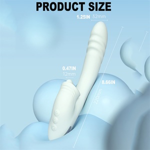 Vibratore impermeabile coniglio Dildo per le <span class=keywords><strong>donne</strong></span> con modalità di vibrazione spinta per l'inserimento senza sforzo, Silicone G Spot vibratore - Product Image 6