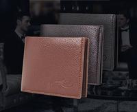 Dompet kulit PU pria, dompet pendek ramping kulit PU untuk pria dengan saku koin hadiah untuk pria