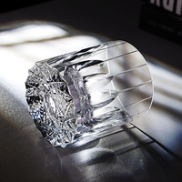 Verre à whisky en cristal K9 de qualité supérieure, design lame taillée à la main, verre sans plomb, coffret cadeau de luxe pour anniversaire, anniversaire de mariage, événement d'entreprise