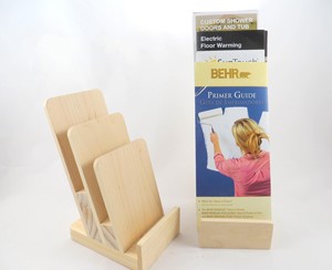 Tùy chỉnh 3 Tier hiển thị đứng bằng gỗ Brochure văn học chủ thẻ giá - Product Image 2