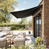 Auvent rétractable motorisé à cassette complète, résistant aux intempéries, avec structure en aluminium pour terrasse, protection solaire et pluie, commande automatique