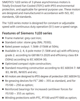 Moteur électrique asynchrone à induction triphasé AC de haute qualité INNOMOTICS SIEMENS IE3 75KW-315KW 750RPM-3000RPM 220-690V 50/60Hz