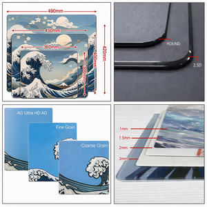 Tapis de souris de jeu en verre trempé imperméable personnalisé avec base antidérapante en PU pour joueur professionnel - Product Image 3