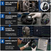 Auriculares con Micrófono HD OEM ODM, Estéreo 3D, USB, RGB, con Cable, para Juegos, para Teléfono Móvil y PC
