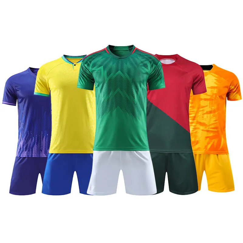 Conjunto de camiseta de fútbol sublimada personalizada de alta calidad, camiseta de fútbol para niños, venta al por mayor, diseño de transferencia de calor, uniformes de fútbol para jóvenes