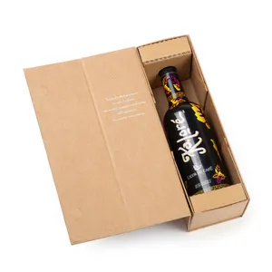 Sturdy Chipboard Packaging Wine Bottle Size Collapsible Gift Box With Corrugated Insert