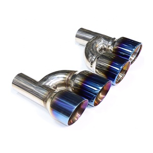 Pour Audi A5 A6 A7 et modèles supérieurs S5 <span class=keywords><strong>S6</strong></span> S7, embout d'échappement quadruple bleu brûlé, embout de silencieux en acier inoxydable 304, style <span class=keywords><strong>R</strong></span>/H, universel - Product Image 3