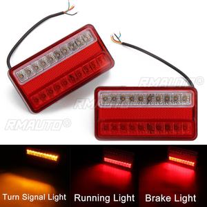 2x Feux arrière de tracteur 12V-80V, feux arrière de remorque de bateau, feux de freinage et clignotants pour camion, camping-car, caravane, réflecteur rouge ambre - Product Image 1