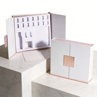 Boîtes rigides en carton recyclé de luxe à double ouverture avec logo personnalisé pour coffret cadeau de soins de la peau, sérum et crème