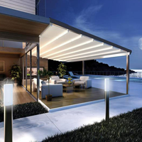 Toit rétractable de Patio pliant en PVC personnalisé avec lumière Led