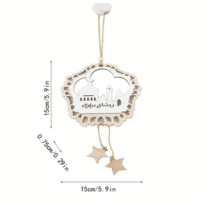 Nuovo segno di Ramadan in legno decorazioni di Ramadan Eid Mubarak artigianato appeso a parete musulmani Festival islamico fornitori - Product Image 6