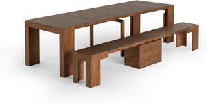 <span class=keywords><strong>4</strong></span> ila 12 için yemek masası seti, uzatılabilir ahşap yemek masası uzatılabilir tezgah ile 1 ila 10 feet-yer kazandıran mobilya ahşap - Product Image 2