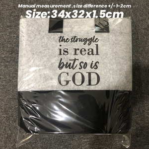 Bolsa de Mano de Fieltro Reciclado Ecológica de Dos Tonos Faith, Venta al por Mayor, Logotipo Personalizado, Directo de Fábrica, Bolsa de Compras Inspiradora - Product Image 6