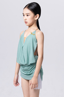 Robe de danse latine Vennystyl en spandex pour enfants, avec bretelles, franges et jupe tutu, pour entraînement et performance aux normes nationales