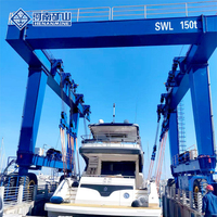 Grue de levage mobile sur pneus en caoutchouc de 30 à 50 tonnes pour yachts, grue portique marine, ponton de levage pour marinas, clubs nautiques et chantiers navals