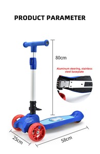 New Design Kids Lovely 3 Wheel Kickboard <b>Foldable</b> Foot Scooter Portable <b>Suitcase</b> Scooter with Light - Product Image 6
