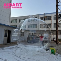 Ballon de tirelire transparent gonflable pour accessoire de marché de fête de scène, mascotte de cochon de dessin animé énorme gonflable de taille personnalisée