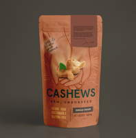 Sachets d'emballage personnalisés refermables en plastique et aluminium pour aliments secs, sachets à fermeture éclair pour en-cas et noix de cajou