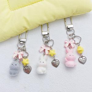 Mengdaクロスボーダーガール甘い漫画毛皮のようなバニー車のキーホルダーヘッドフォンカード小冊子CCDバッグ吊りDIY卸売 - Product Image 3