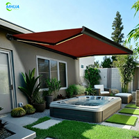 Nouvelle auvent motorisé rétractable de luxe avec commande intelligente par application, capteur de vent, automatique, pour balcon, terrasse, jardin, structure en aluminium