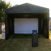 Simulateur de golf à la maison fait sur commande commercial tente de practise simulateur de golf gonflable pour la pratique avec écran