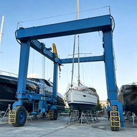 Dayanıklı 15 Ton Lastik Tekerlekli Seyir Tipi Mobil Tekne Kaldırma Vinci, Kıyı Limanları ve Tekne Tamir Tesisleri için