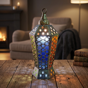 Lámpara Egipcia Clásica de Latón Fundido Zahereen BR342, Hecha a Mano, con Patrón de Estrellas, Estilo Antiguo, para Ramadán - Product Image 3