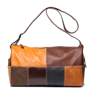 Emboss Logo Genuine Leather Casual Zipper Crossbody Shoulder <b>Bag</b> <b>for</b> <b>Men</b> Summer Travel Organizer Stylish Messenger <b>Bag</b> - Product Image 2