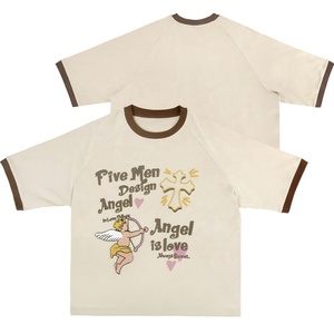 Manufacturer Wholesale Mens Ringer t Shirt 3D <b>Foam</b> Print Bubble <b>Letters</b> Custom Unisex Oversized Puff Print t Shirt - Product Image 2