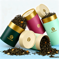 Logo personnalisé Boîtes rondes en papier carton de luxe cylindriques de qualité alimentaire Timbre or Emballage de thé Tube de papier d'emballage de papier de café