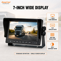Moniteur TV LCD TFT Alwaycare 7 pouces avec caméra, double entrée CVBS, affichage inversé automatique, télécommande pour camions et bus