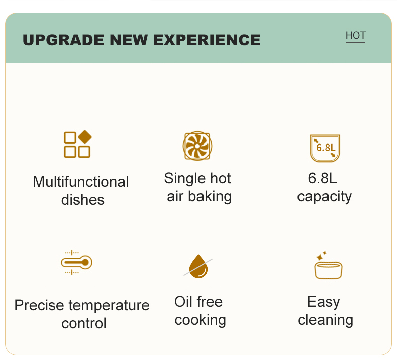 Air Fryer Household 6.7L Large Capacity Visual Window Oil Smoke Free Fried Chicken Legs And Chips Air Oven Factory OEM