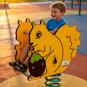Silla Mecedora de Resorte con Forma de Ardilla para Niños, de Dibujos Animados, Asiento Individual, para Exteriores, Comercial, con Tapete de Acupresión, Material de Aleación y PE, Duradero - Product Image 1