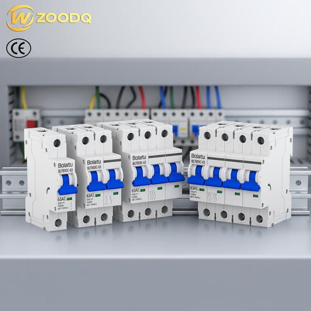 WZOODQ B3DC-63 1/2/3/4 P DC Miniature Circuit Breaker (MCB) for Solar Panels 1000V/1500V 10kA Breaking Capacity PC TUV CB