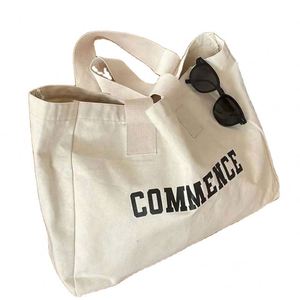 Best Selling Reusable Grocery Custom <b>Printed</b> Logo Oversize <b>Extra</b> <b>Large</b> Size Cotton Canvas Shopping Tote Bag - Product Image 3