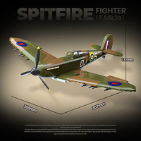 Véhicules de combat de l'armée de l'Air pour enfants, figurines de soldats à construire, avion de chasse Spitfire, jouets éducatifs en plastique à monter soi-même