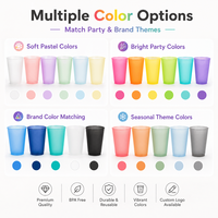 Gobelets en plastique givré colorés personnalisés avec logo, gobelets réutilisables pour les enterrements de vie de jeune fille, anniversaires, événements en plein air