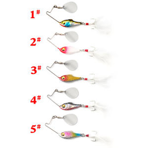 Leurre spinner XY-339 pour la pêche au bar en eau moyenne, forme de poisson 3D, hameçon à plumes, leurre artificiel, longue portée, composite bruyant - Product Image 1
